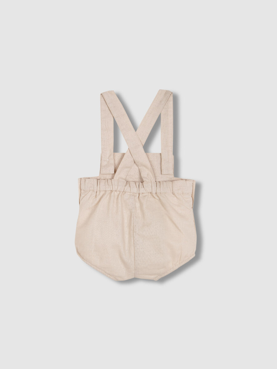 Bombacho De Lino Con Tirantes Marron