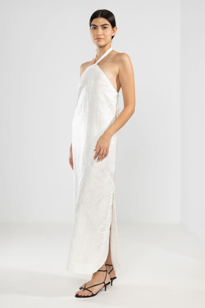 VALE HALTER DRESS Gold