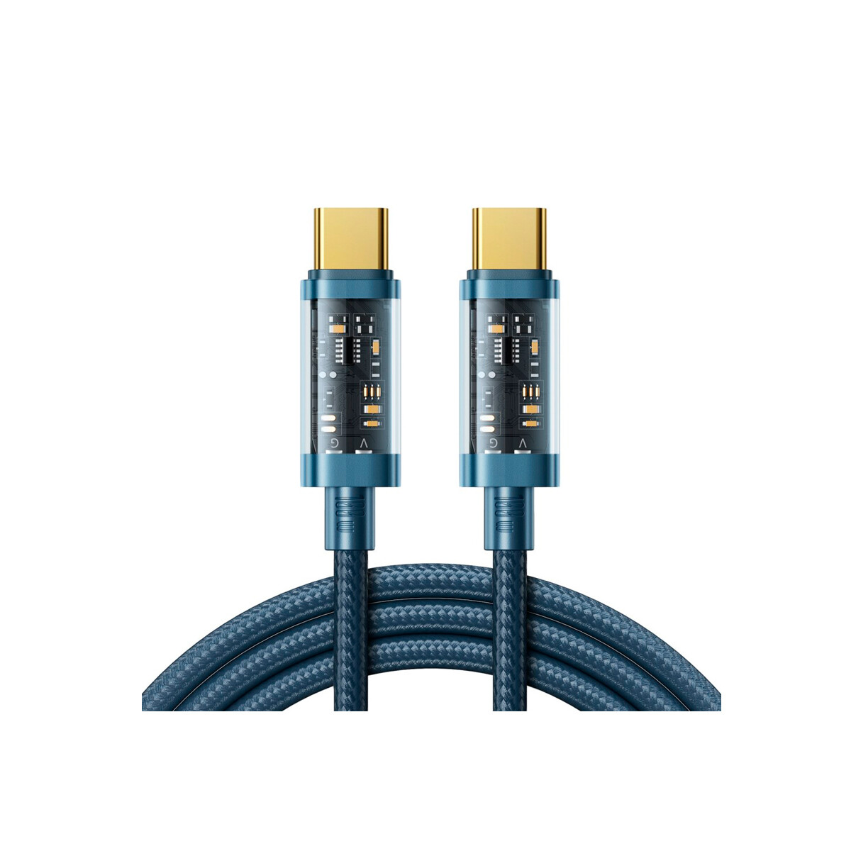 Cable trenzado Joyroom USB-C a USB-C 1.2 metros color azul 