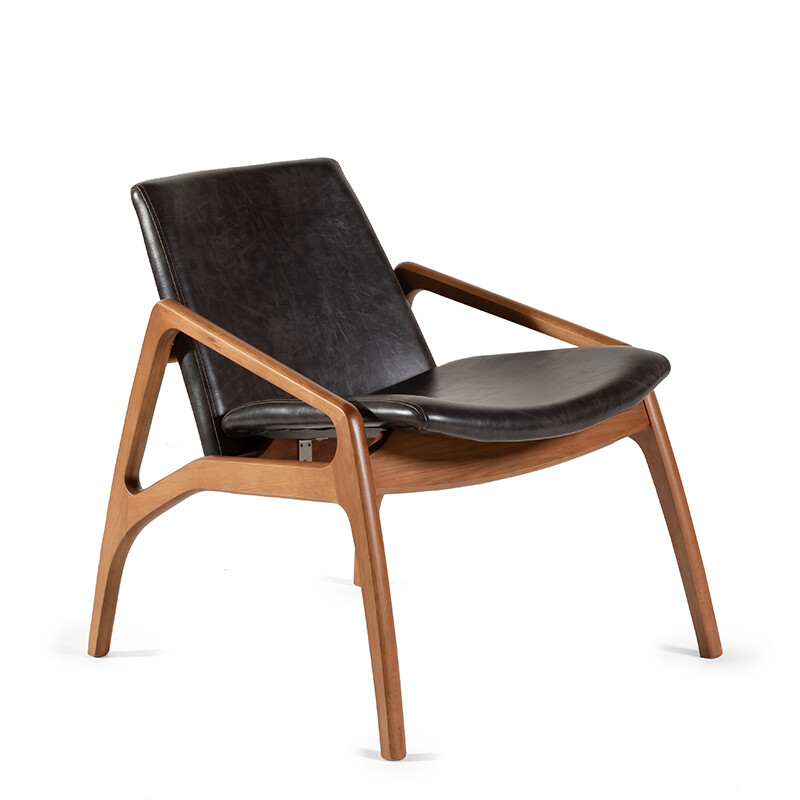 Balder POLTRONA BALDER MADERA Y CUERINA 63X70X69H