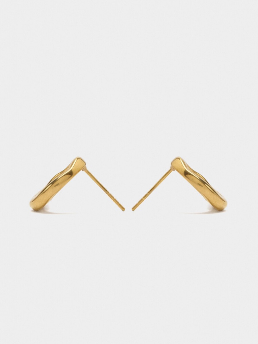 Pendientes Aros Irregulares - Acero Inoxidable dorado