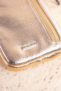 Porta Celular Metalizado Oro Viejo