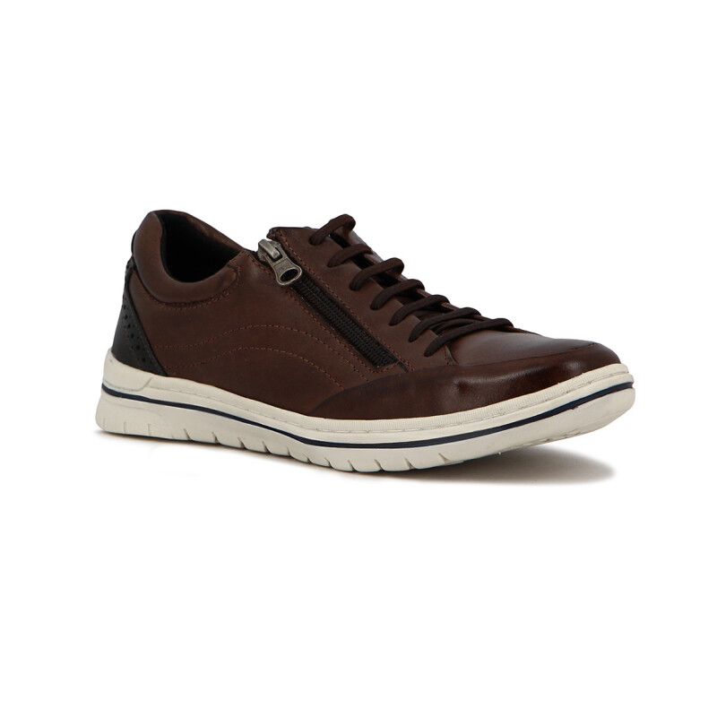 Starsax Hombre Casual Acordonado C/cierre Marron Oscuro