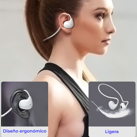 Auriculares Bluetooth Diseño Abierto Cómodo Ligero Blanco