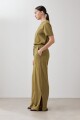 Pantalón con pretina elastizada verde oliva