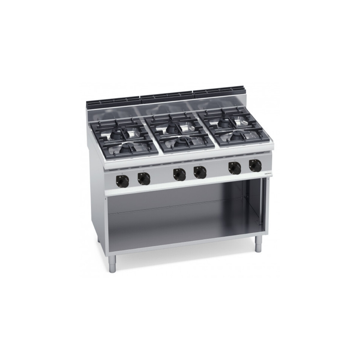 Anafe de 6 Fuegos con Base a Gas/Supergas 
