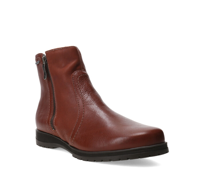 Botas de Mujer Bottero Caña Baja de Cuero Marrón Coñac