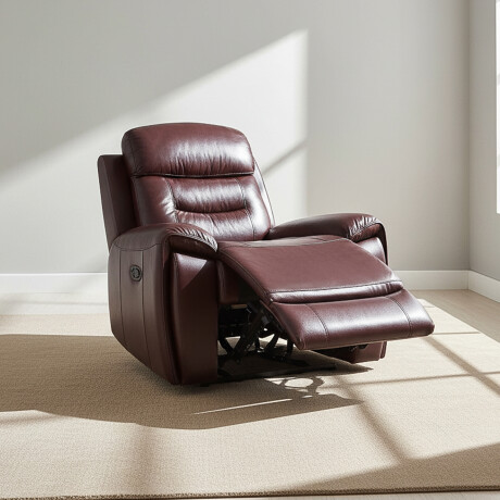 POLTRONA RECLINABLE 1 CUERPO CUERO MEMPHIS CHOCOLATE