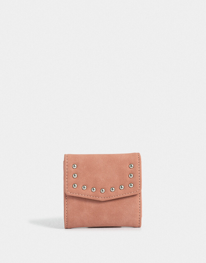Monederos Boho Monedero Con Tachitas - Rosa Viejo
