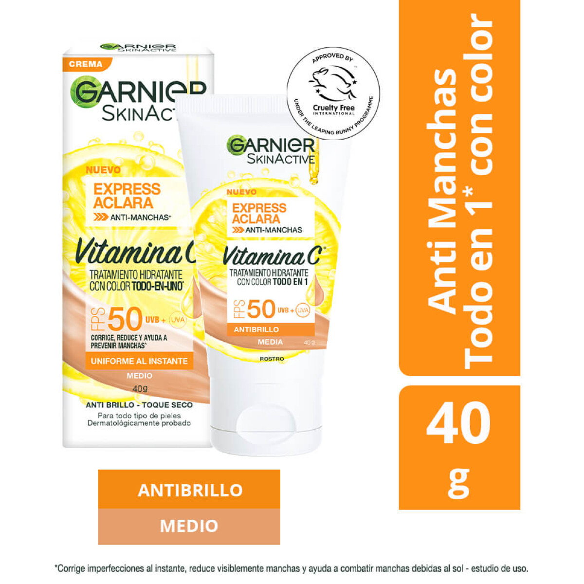 GARNIER TRATAMIENTO HIDRATANTE TONO MEDIO EXPRESS ACLARA 40G 