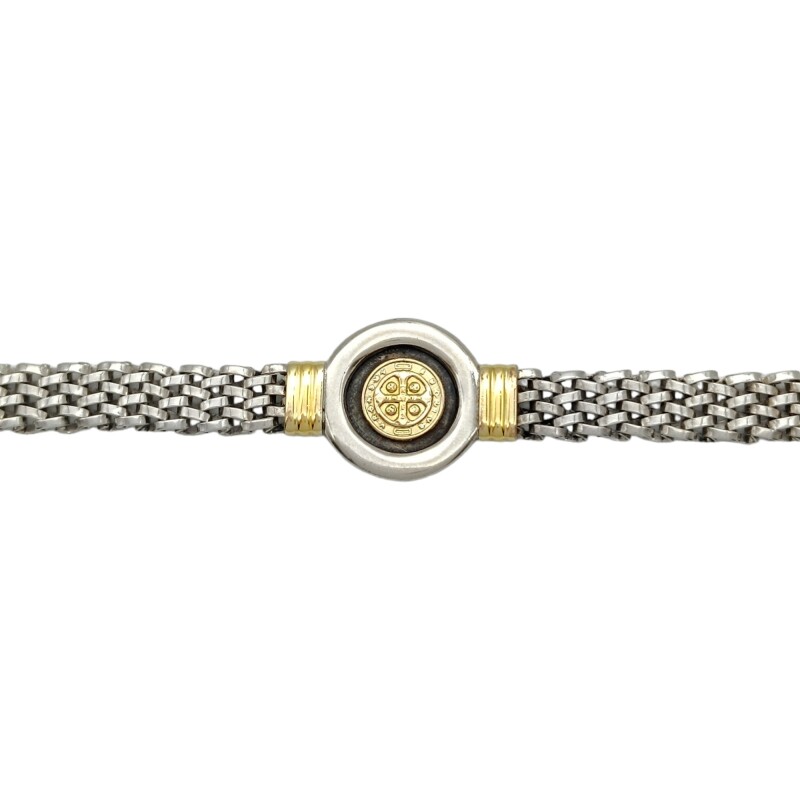 Pulsera San Benito-Plata y Oro-Sin piedra-PU5032 sinpiedra