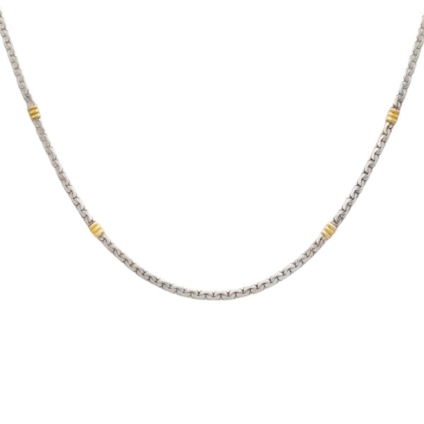 Cadena Tejido Plano-Plata y Oro-CD5015 sinpiedra