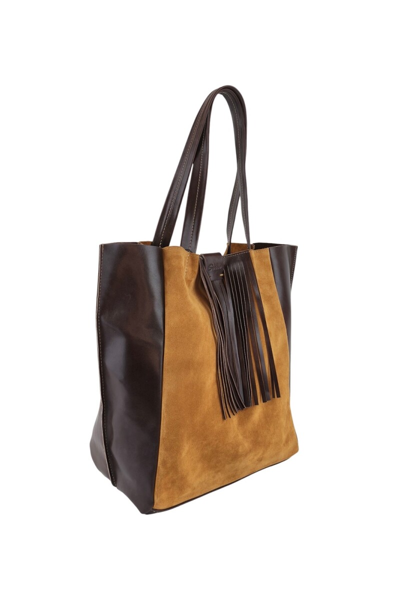 Bolso tote de cuero Tostado