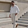 Pantalón pinzas Beige claro