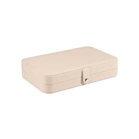 Joyero rectangular con botón 21 cm x 14,5 cm x 4,5 cm Blanco