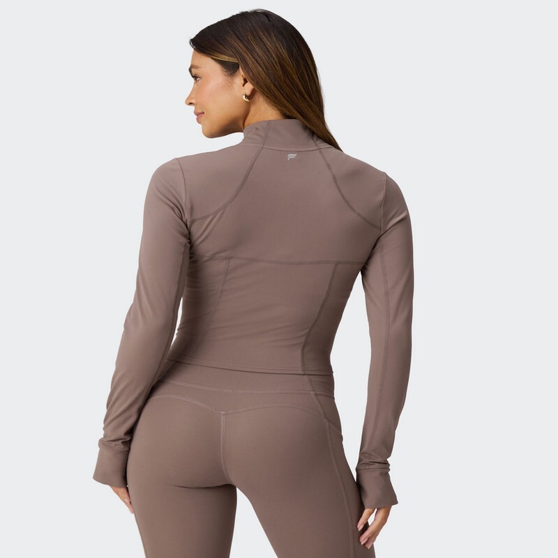 Campera Fabletics Perfect Storm Cropped Marrón