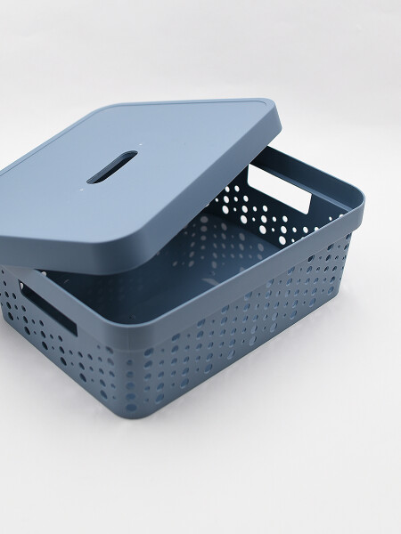 CESTO 11L C/TAPA AZUL