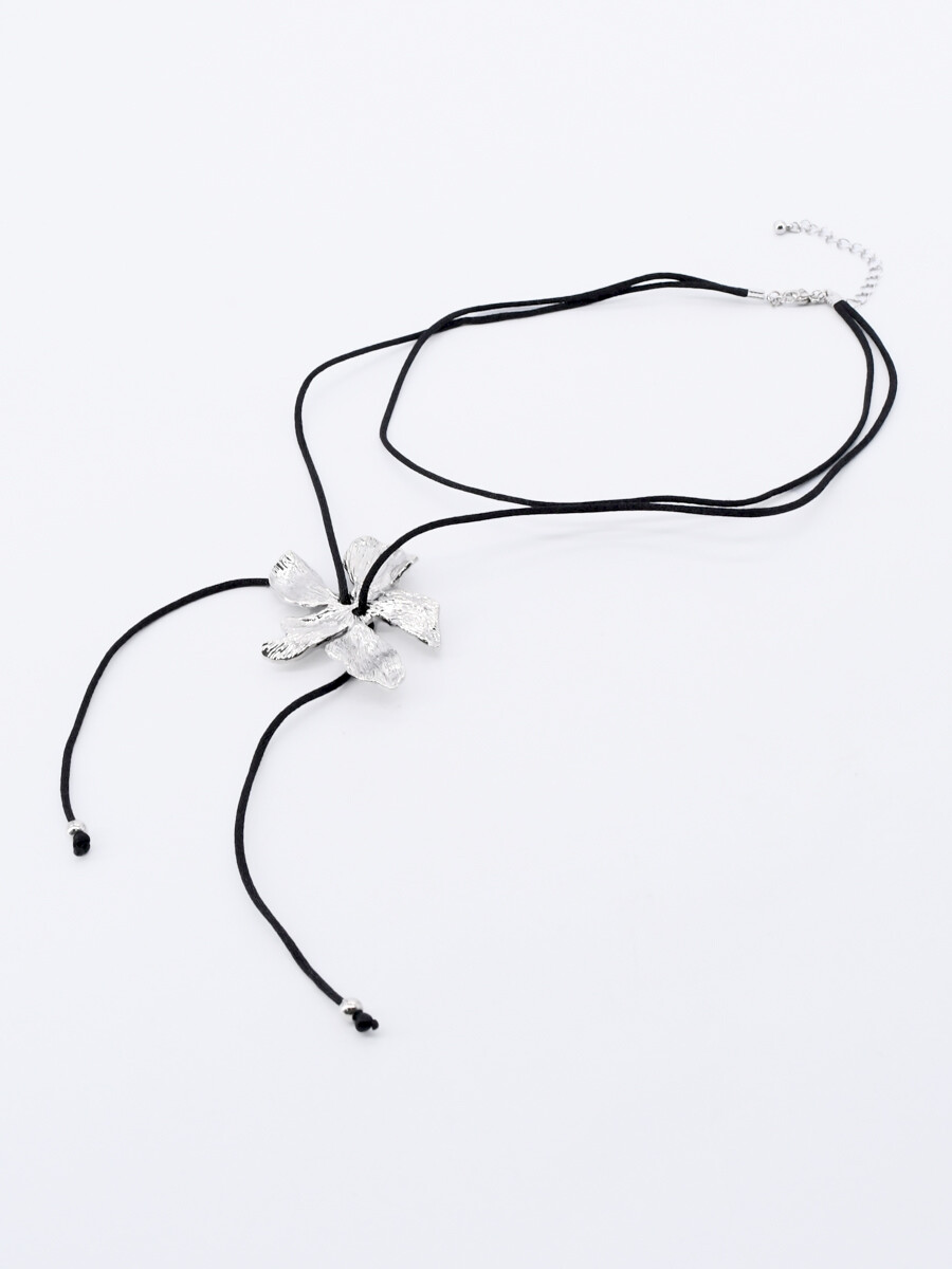 CHOKER FLOR - PLATEADO 