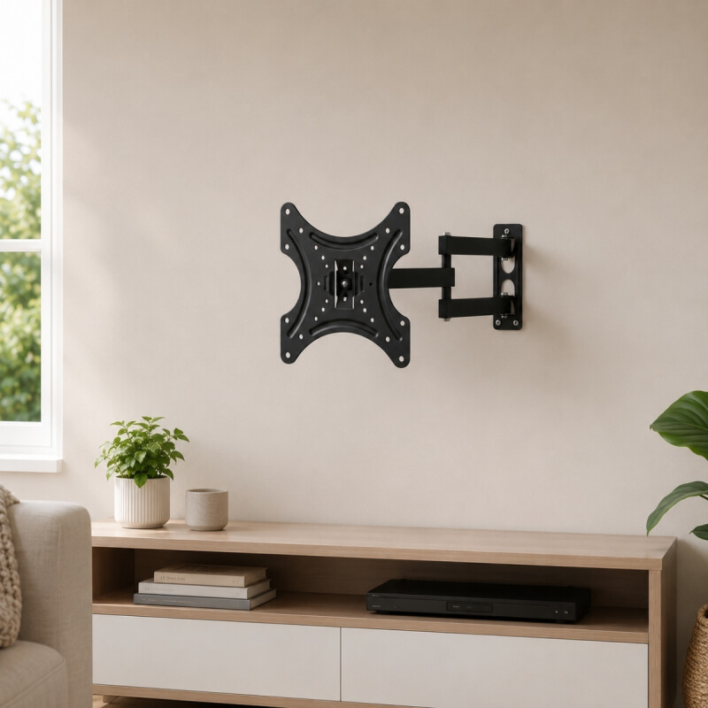 Soporte de TV de 14 a 55″ con giro e inclinación NEGRO