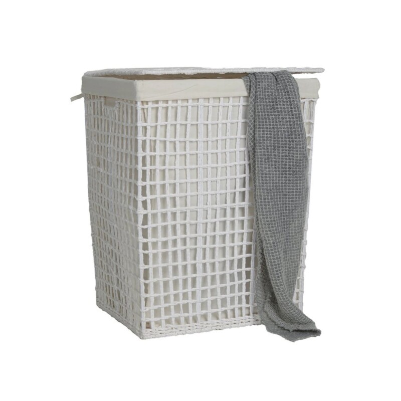 CESTO C/TAPA/FUNDA 44X35X55CM TEJ CORDON PAPEL BCO CESTO C/TAPA/FUNDA 44X35X55CM TEJ CORDON PAPEL BCO
