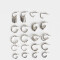 Aros Argollas Set Metal Set De Argollas - Plateado