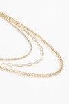 Collar acero triple dorado