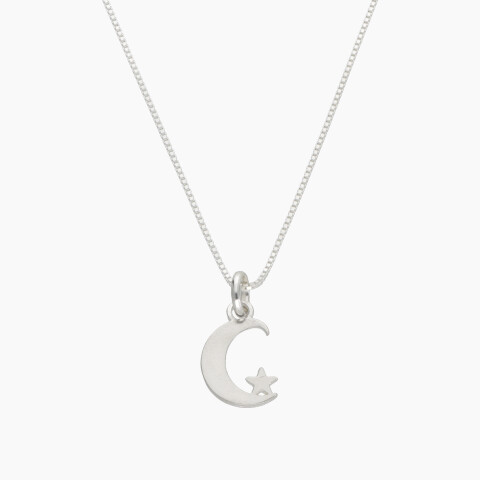 Cadena con dije de luna en plata 925 Cadena Con Dije De Luna En Plata 925