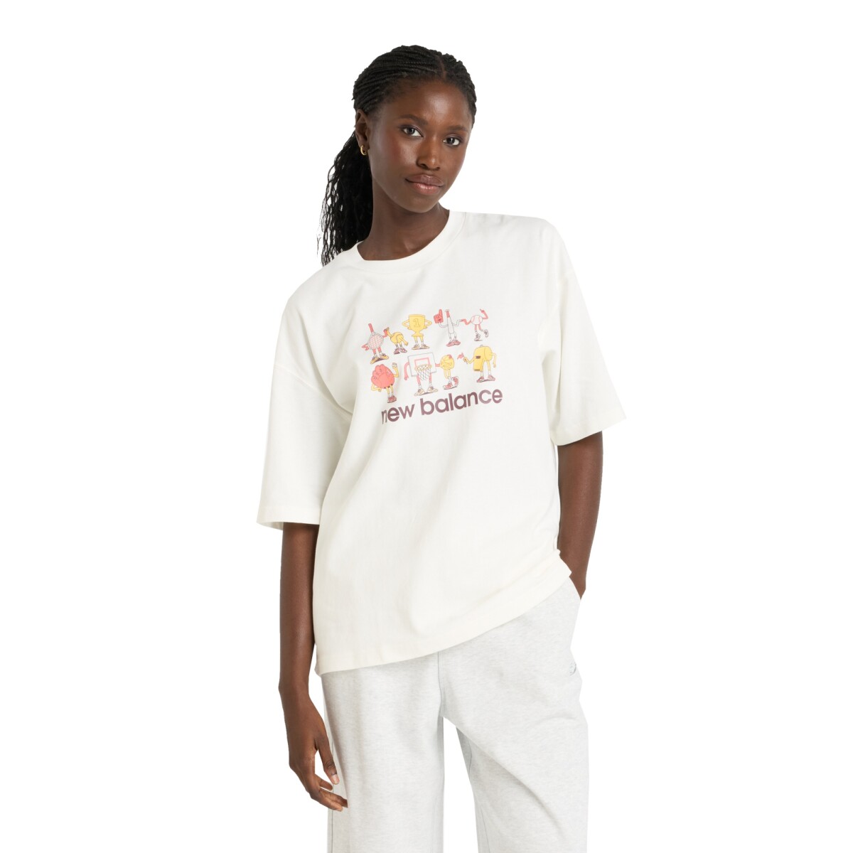 Remera New Balance de Dama - Athletics Sporting - WT51905SST - WHITE 
