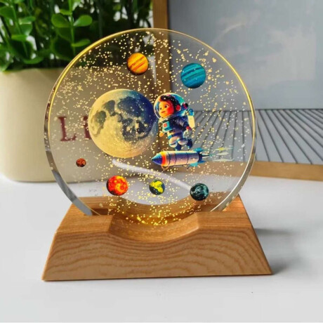 Lámpara Veladora Planetas con Luz LED Astronauta