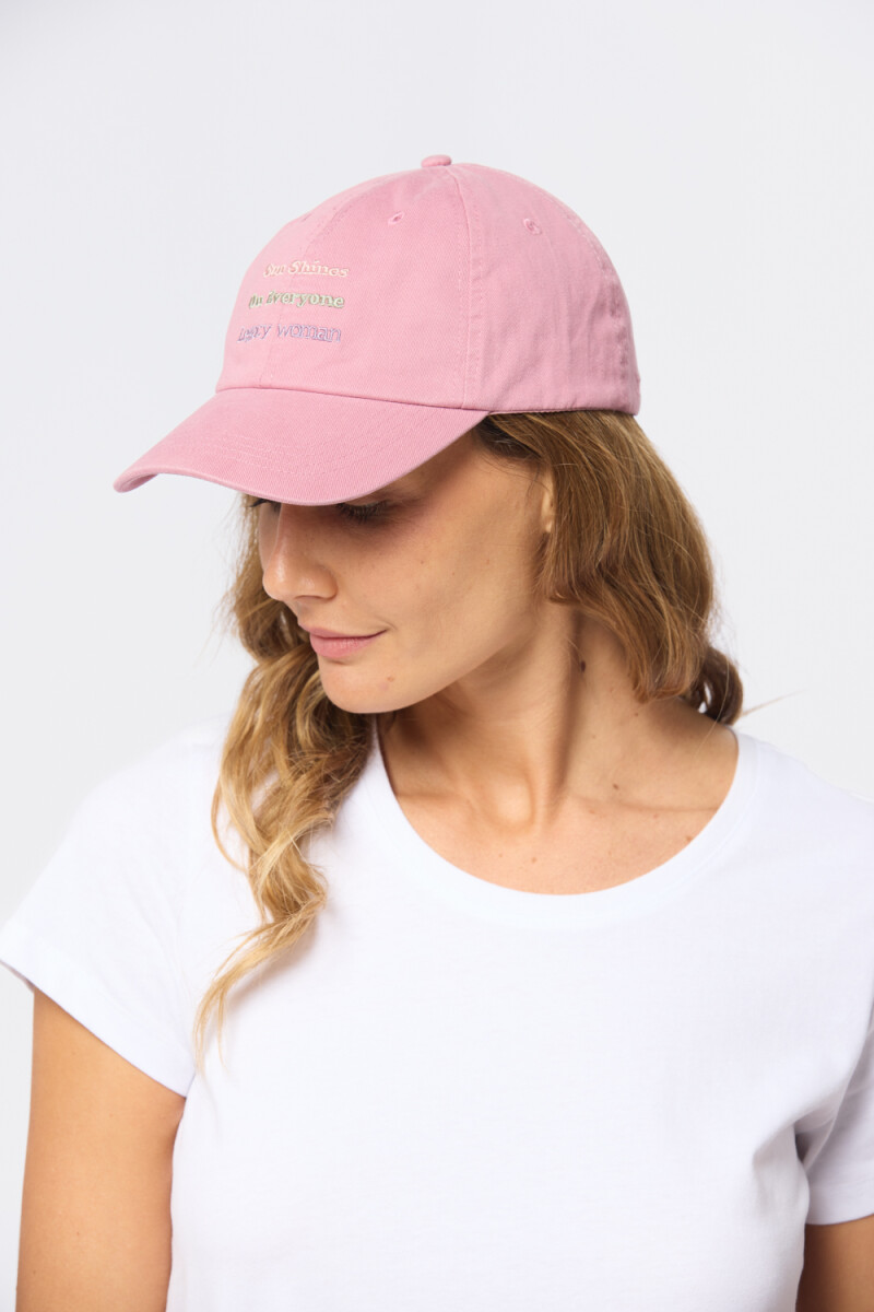 GORRO CON VISERA DE LONA - Rosado 
