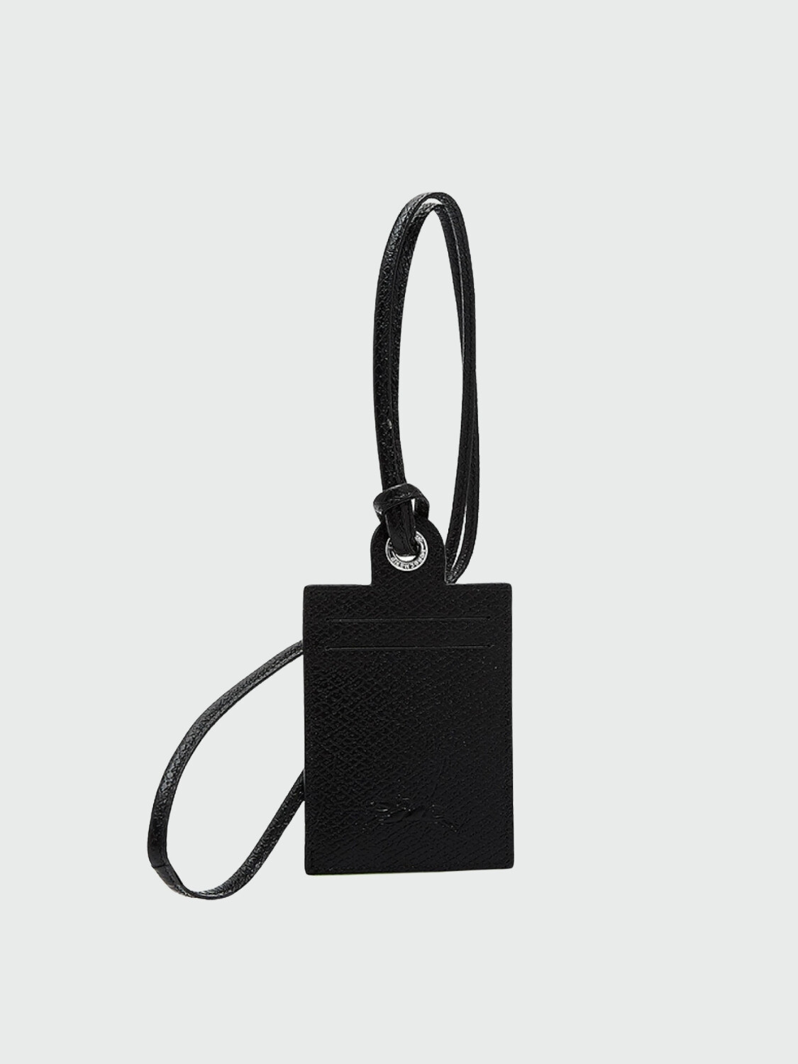 Longchamp -Tarjetero de cuero para colgar, Le pliage Negro