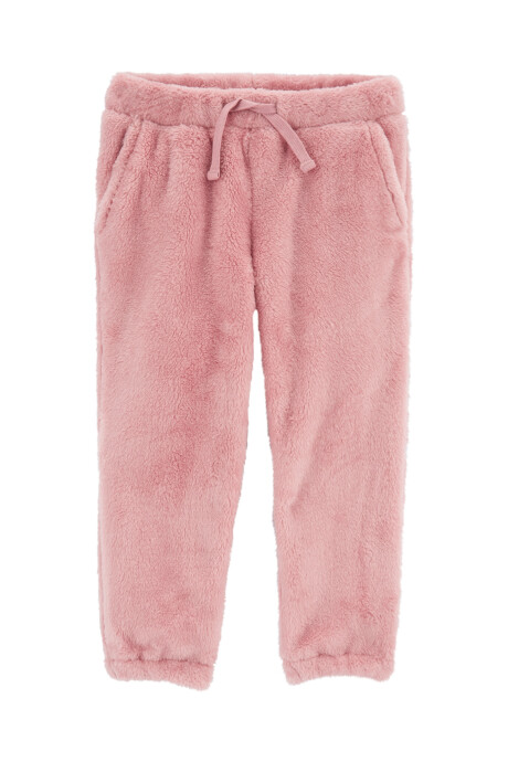 Pantalón de sherpa, rosado Sin color