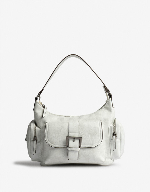 City Cartera Formato Baguette - Blanco Crudo
