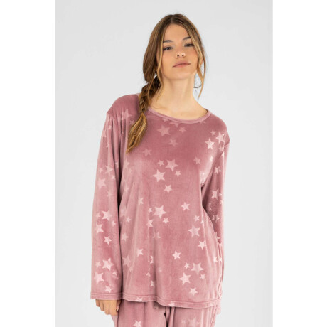 Pijama velour estrellas Bordeaux