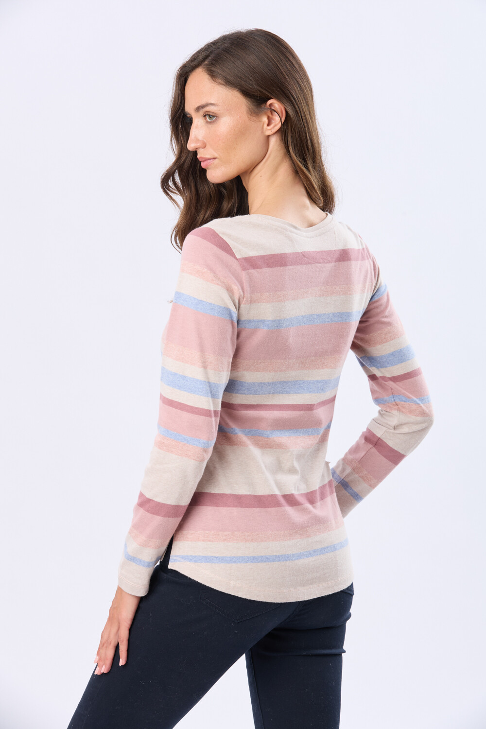 REMERA RAYADA DE ALGODÓN Rosado