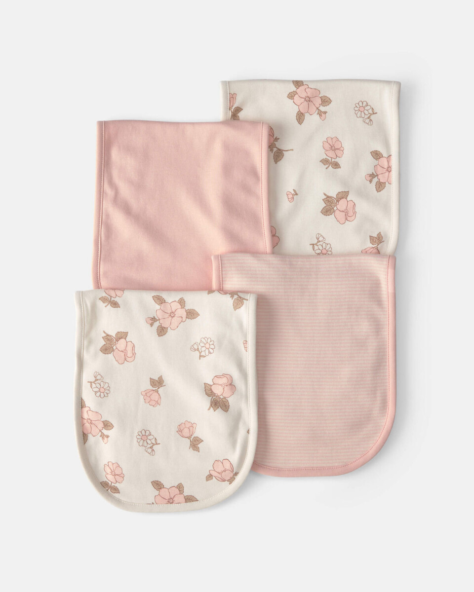 Set provecheros babitas x 4 XL CARTERS - rosa flowers pastel 
