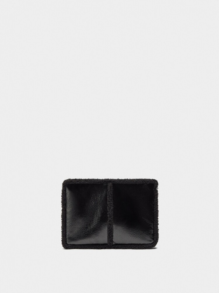 Bolso Bandolera Bordes Efecto Pelo negro