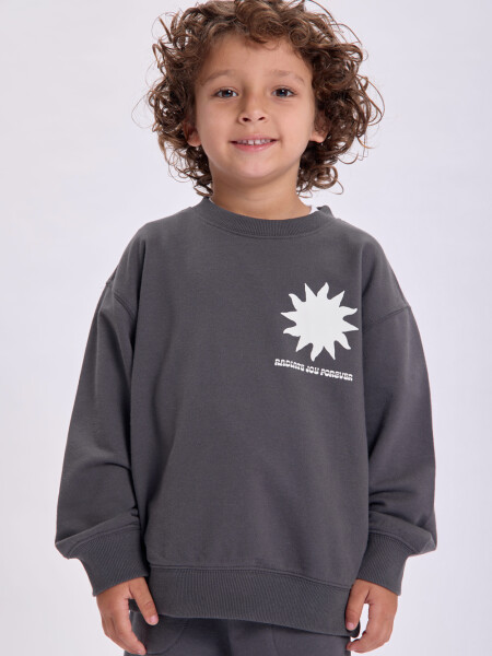 Buzo deportivo estampado Gris