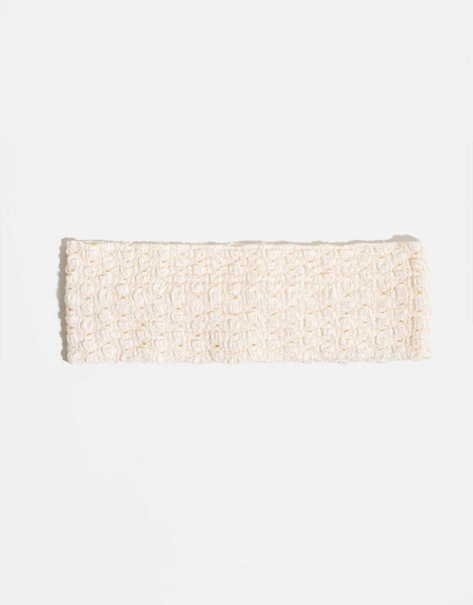 Vincha Sporty Con Textura - Blanco Crudo 