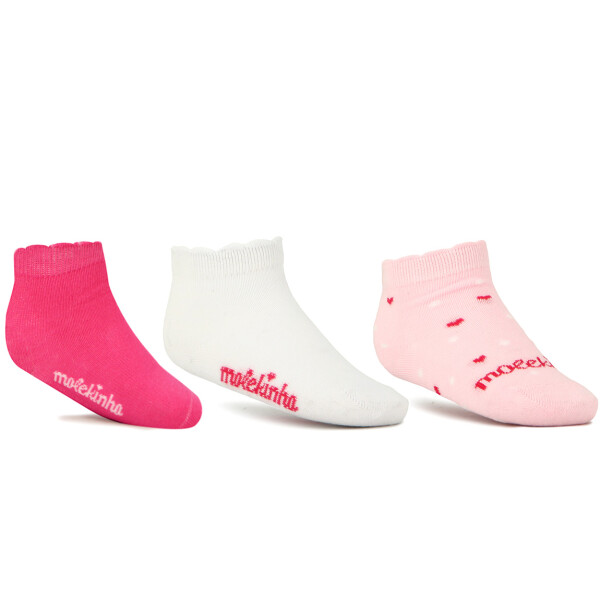 Molekhina Medias Infantiles Con Corazones Talle Unico Rosado-multicolor