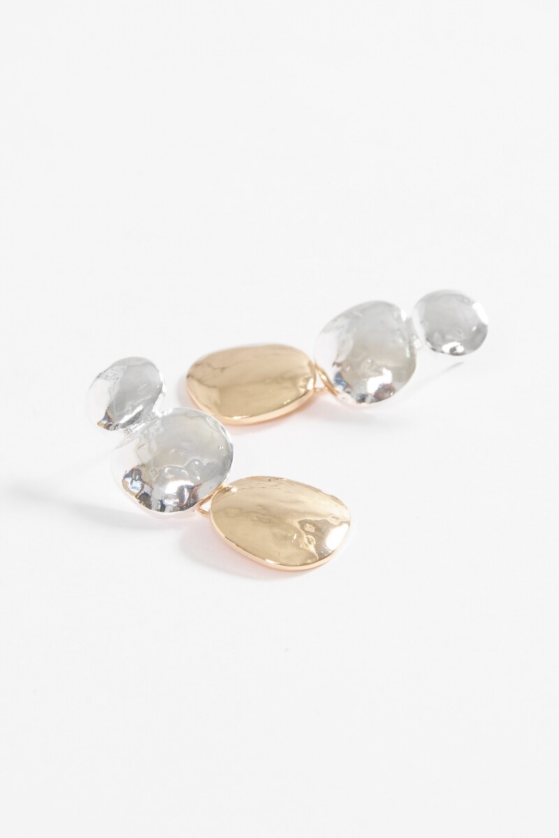 Caravanas largas medalla texture multicolor