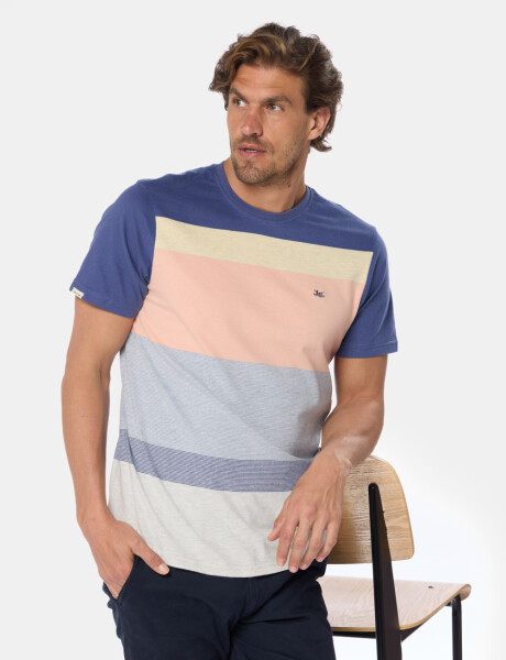 REMERA RAYADA Coral