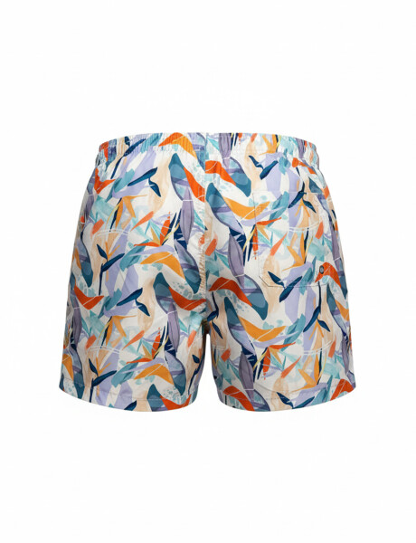 Short de baño estampado blanco