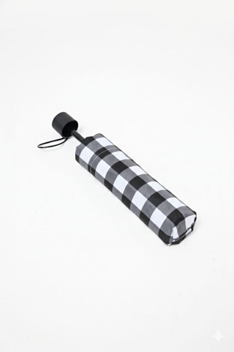 Paraguas cuadros negro