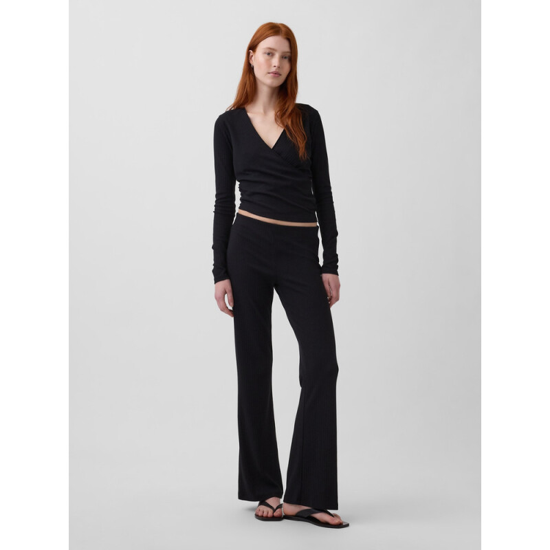 MOD WIDE RIB FLARE PANT BLACK