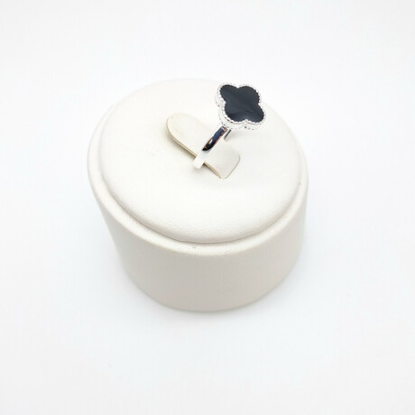 Anillo de Plata 925 Flor con resina Ancho 2.45 mm
