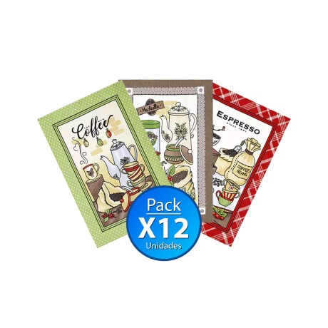 Set de 12 repasadores Dohler Tecilar diseños surtidos 45x65cm Set de 12 repasadores Dohler Tecilar diseños surtidos 45x65cm