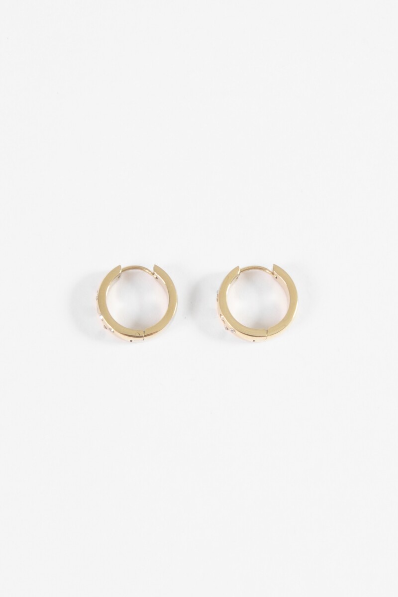 Aros detalle strass dorado