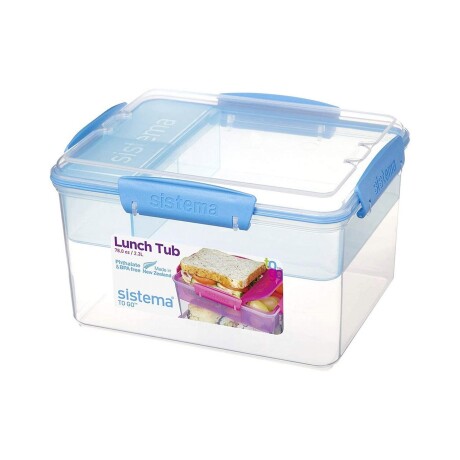 Recipiente plástico hermético Sistema Lunch Tub To Go con divisiones 2,3L colores surtidos Recipiente plástico hermético Sistema Lunch Tub To Go con divisiones 2,3L colores surtidos