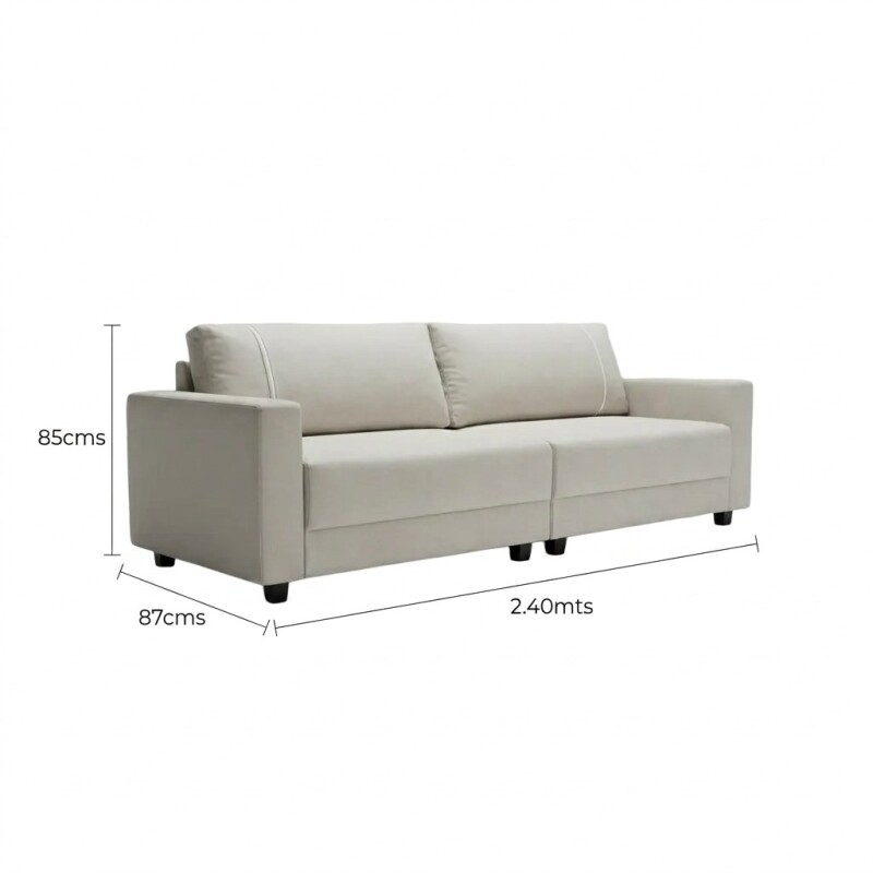 Sofá 4 Cuerpos - Tela Pet Friendly Beige Sofá 4 Cuerpos - Tela Pet Friendly Beige